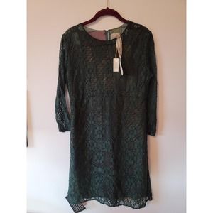 Pink Memories Green Lace mini dress Made in Italy Size 8 US/EUR 44